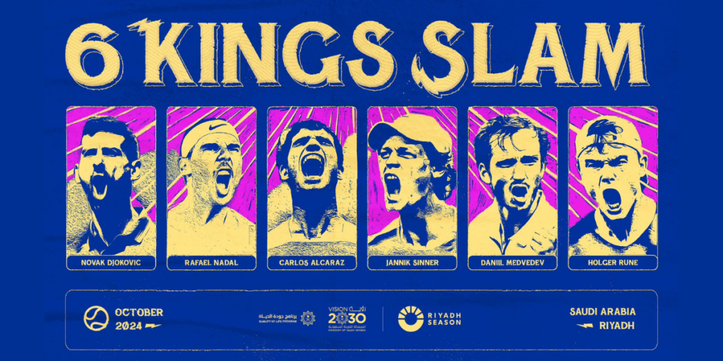 “SIX KING SLAM” EL TORNEO DE TENIS QUE REUNIRÁ NOMBRES COMO DJOKOVIC, ALCARAZ Y NADAL