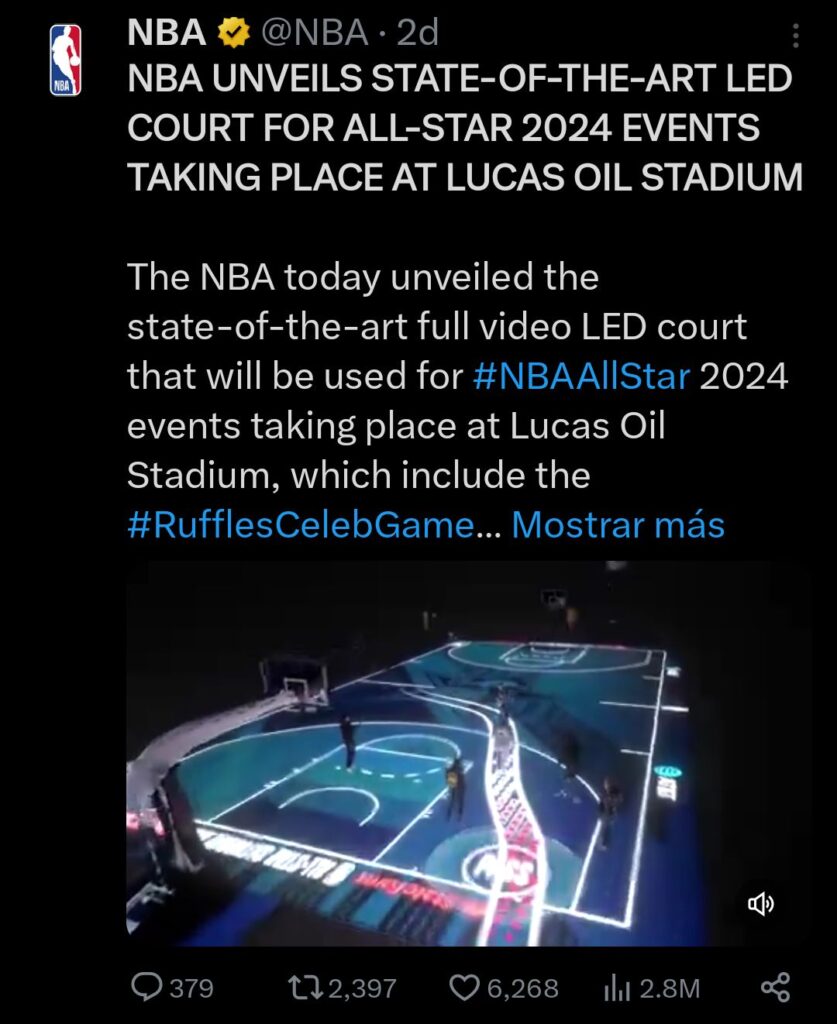 NBA USARÁ UNA CANCHA DE LED PARA EL ALL-STAR 2024