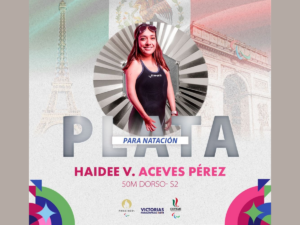 La para nadadora mexicana Haideé Viviana Aceves Pérez volvió a hacer gritar a México, pues consiguió su segunda medalla de plata y segunda de este metal para México, solo dos días después de la primera; este mérito lo consiguió en la prueba de 50m dorso femenino en la categoría de S2. Al igual que en la prueba de 100m, Haideé únicamente quedó por debajo de la singapurense Yip Pin. Gracias a esta presea de plata, Haideé sumó la quinta medalla para México en los Juegos Paralímpicos y el tercer día consecutivo en el que la delegación mexicana obtiene preseas. En esta misma competencia, también tuvimos la presencia de Fabila Ramírez, quien se posicionó en el sexto lugar. Foto portada: COPAME