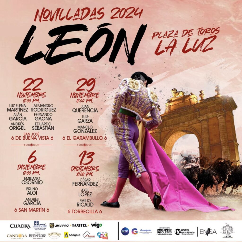 "Cartel oficial Temporada de Novilladas 2024 en León