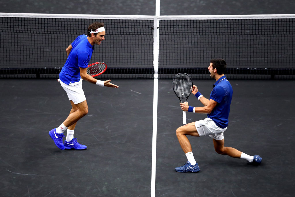 Federer y Djokovic juegan juntos en la Laver Cup 2018/Imagen: X (@LaverCup)