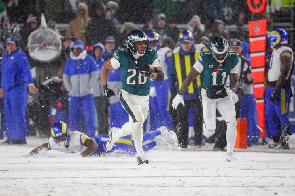 Saquon consiguió dos touchdowns/Imagen: X (@Eagles)