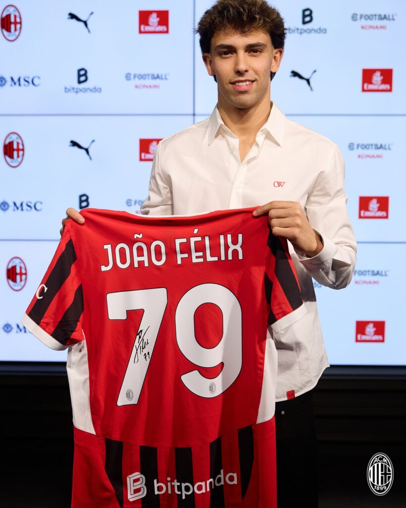 João Félix lucirá el número 79 a sus espaldas/Imagen: X(@acmilan)