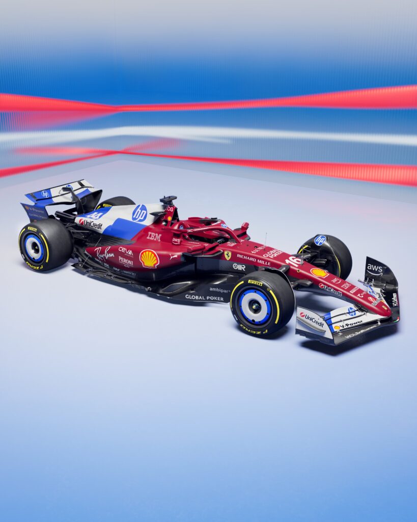 Ferrari incorpora el azul y blanco en su auto/Imagen: X (@F1)