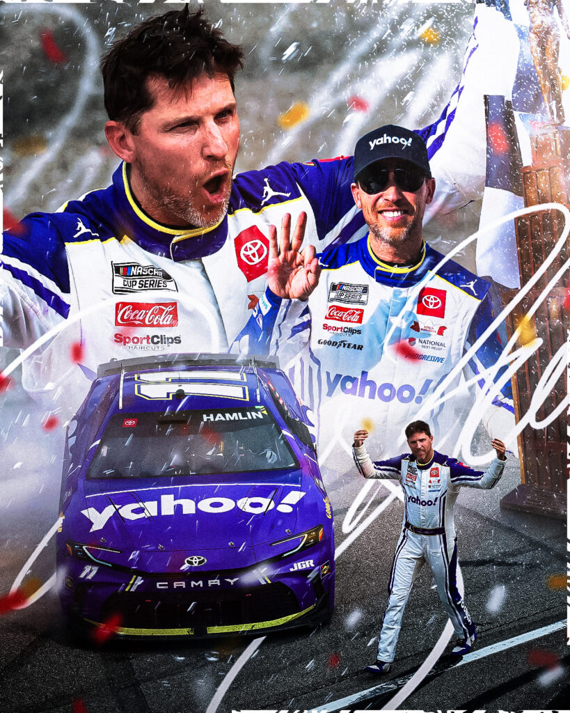 Denny Hamlin sube al tercer lugar de la clasificación/Imagen: X (@NASCAR)