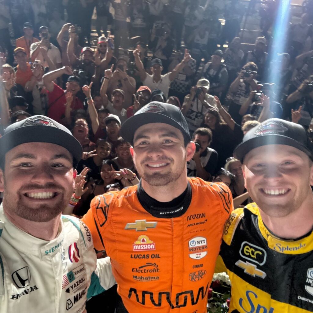 El top 3 en Bommarito/Imagen: X (@IndyCar)