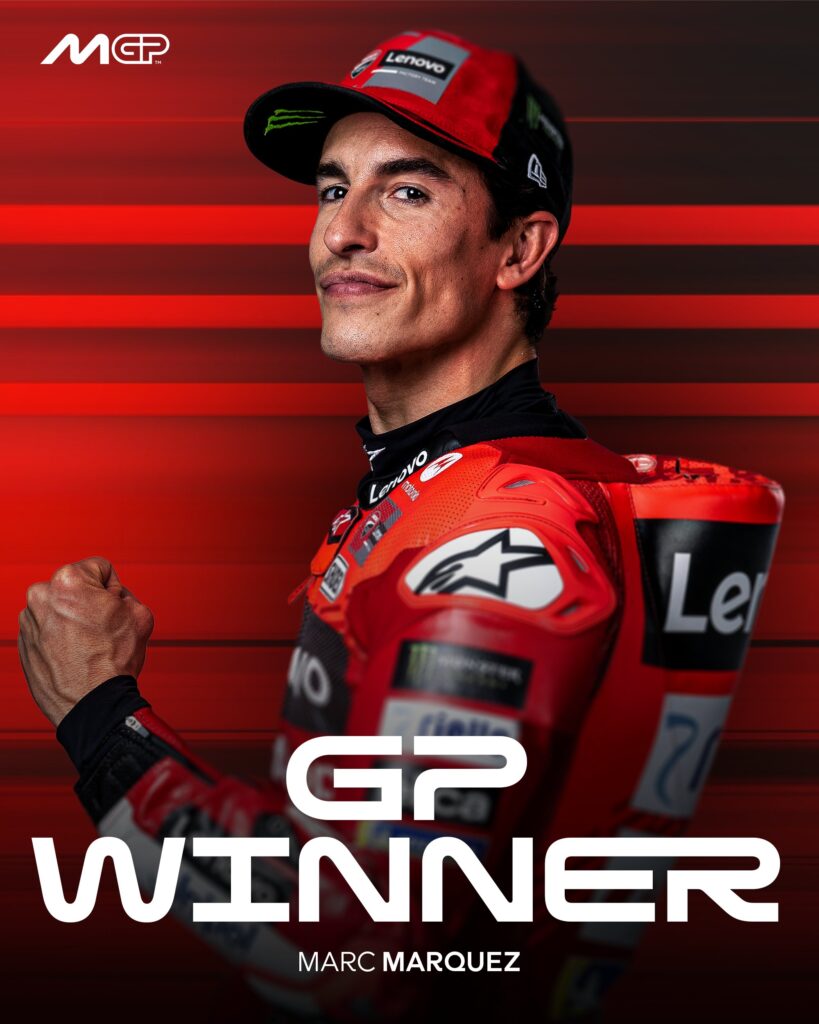 Marc Márquez lideró de inicio a fin el GP de Aragón/Imagen: X (@MotoGP)