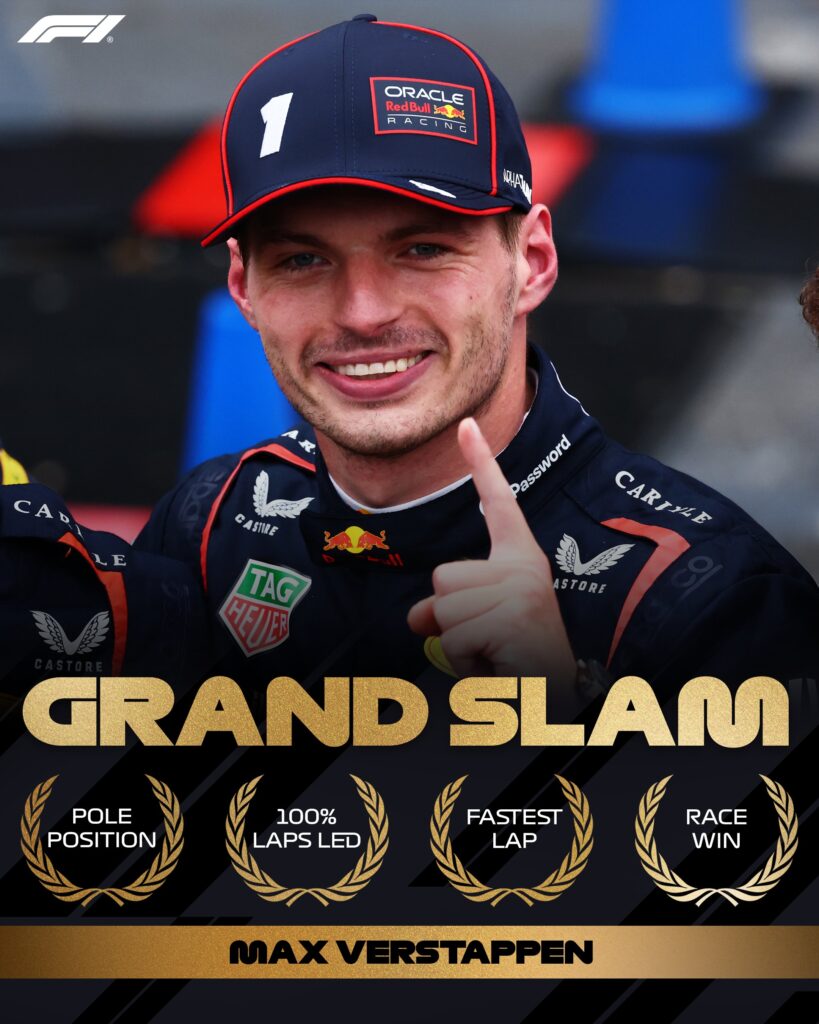 Grand Slam para Verstappen/Imagen: X (@F1)