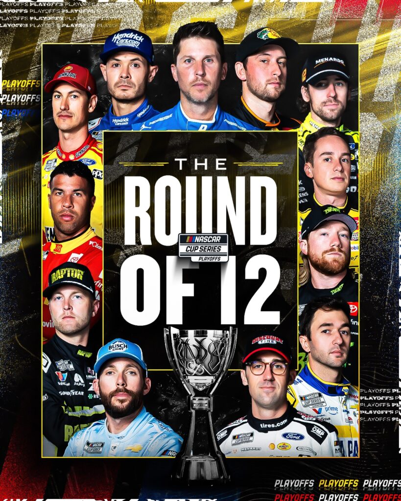 Los 12 clasificados a la siguiente ronda/Imagen: X (@NASCAR)