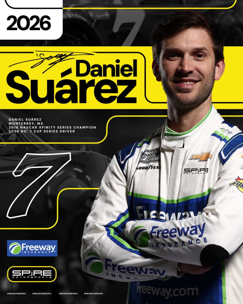 Suárez conducirá el Chevrolet #7 en 2026/Imagen: X (@SpireMotorsport)