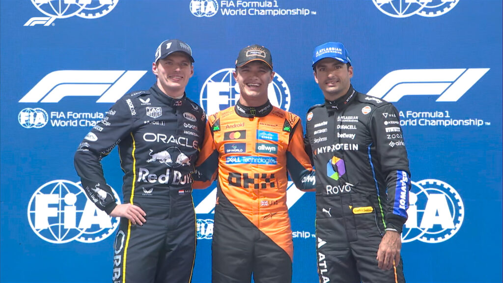 El top 3 de salida en Las Vegas/Imagen: X (@F1)