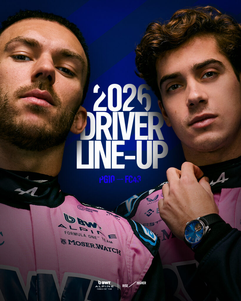 La alineación para el 2026 de Alpine/Imagen: X (@AlpineF1Team)