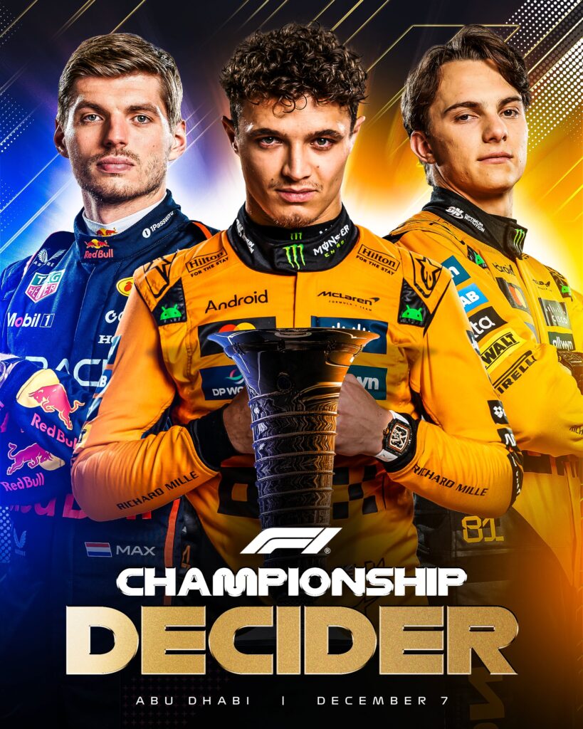 La final en Abu Dabi será imperdible/Imagen: X (@F1)