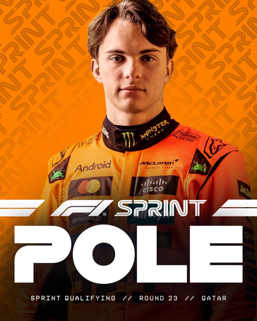 Piastri consiguió la pole para el Sprint/Imagen: X (@F1)