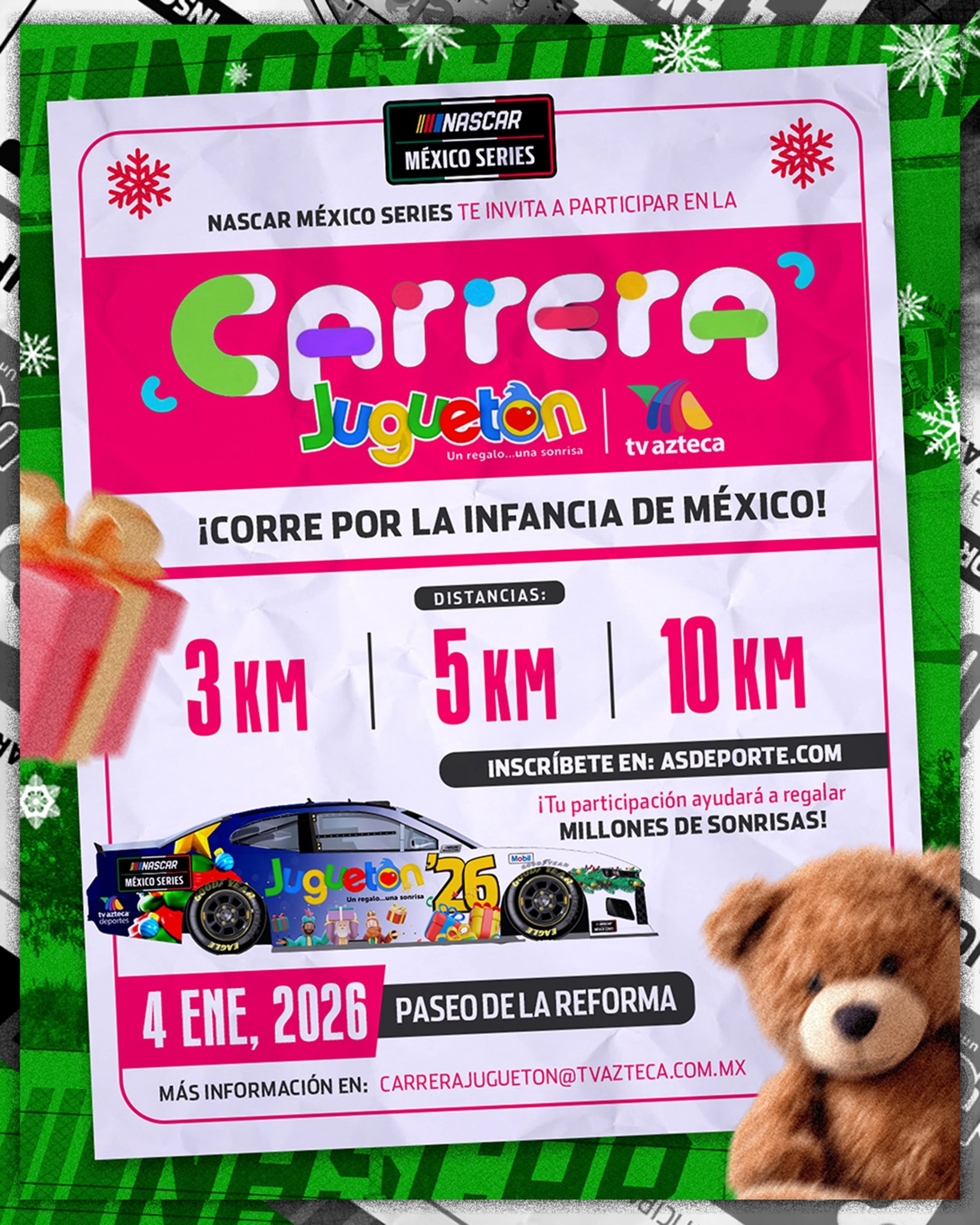 NASCAR MÉXICO Y JUGUETÓN IMPULSAN UNA CARRERA SOLIDARIA PARA LA NIÑEZ